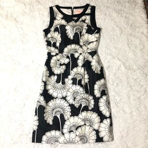 Kate Spade Silk Black & White Floral Dress sz 6